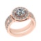 2.45 Ctw VS/SI1 Diamond 14K Rose Gold Engagement Halo Ring