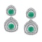 2.76 Ctw VS/SI1 Emerald And Diamond 14K White Gold Earrings