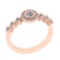 0.47 Ctw VS/SI1 Diamond 14K Rose Gold Flower Engagement /Wedding Ring