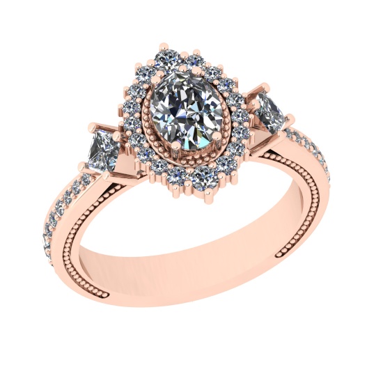 1.50 Ctw VS/SI1 Diamond 14K Rose Gold Engagement Ring