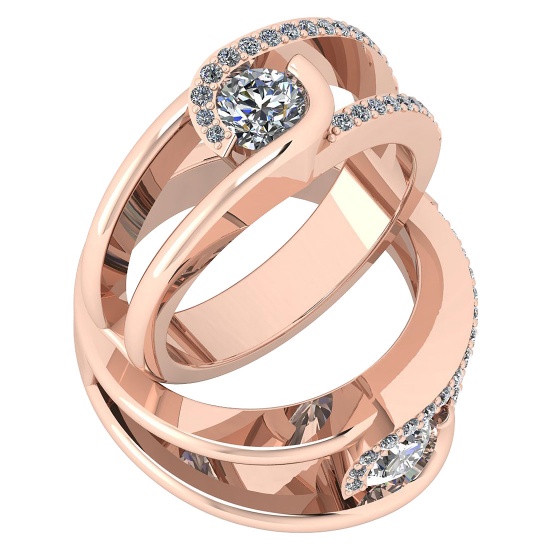 1.20 Ctw VS/SI1 Diamond 14K Rose Gold Engagement Ring