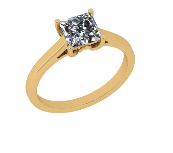Certified 1 CTW (1 Pcs Princess LAB GROWN IGI Certified DIAMOND ) Diamond Solitaire 14k Ring F/SI2