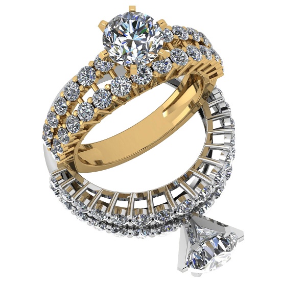 2.32 Ctw VS/SI1 Diamond 14K Yellow Gold Ring