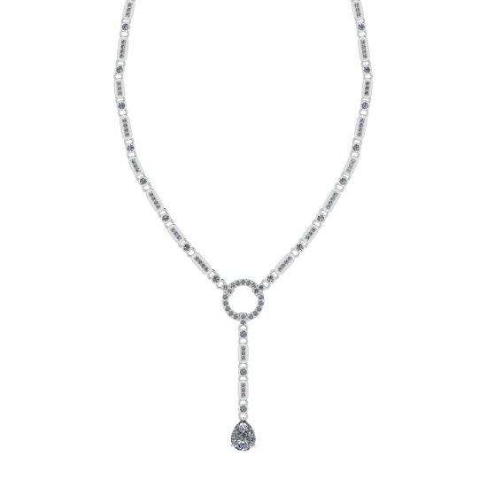 3.25 Ctw SI2/I1Diamond 14K White Gold Necklace