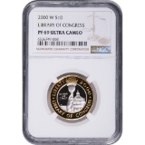 $10 Commemorative 2000 Library of Congress Bimetallic PF69 NGC