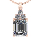 1.30 Ctw VS/SI1 Diamond 14K Rose Gold Necklace. ALL DIAMOND ARE LAB GROWN