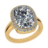 4.46 CtwVS/SI1 Diamond 14K Yellow Gold Engagement Halo Ring