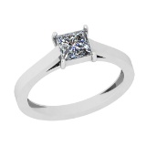 Certified 0.73 CTW (1 Pcs Princess LAB GROWN IGI Certified DIAMOND ) Diamond Solitaire 14k Ring D/SI