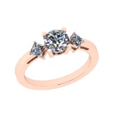 1.20 Ctw VS/SI1 Diamond 14K Rose Gold Three Psc Ring