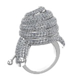 5.46 Ctw VS/SI1 Diamond 14K White Gold Cocktail Ring