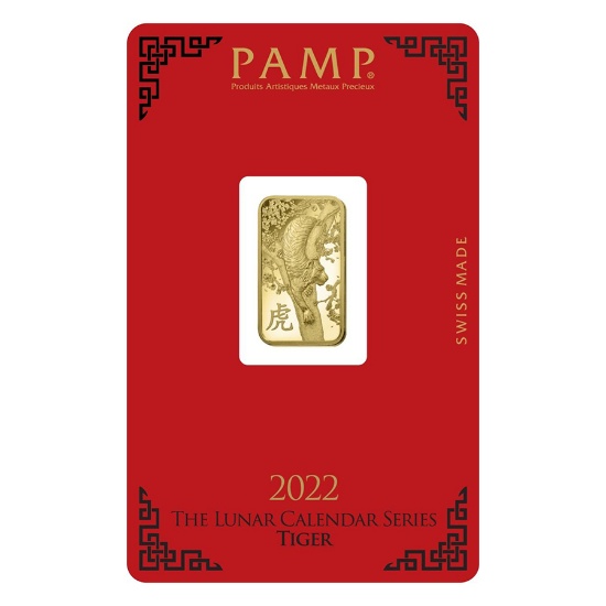 PAMP Suisse 5 Gram Gold Bar 2022 - Tiger Design