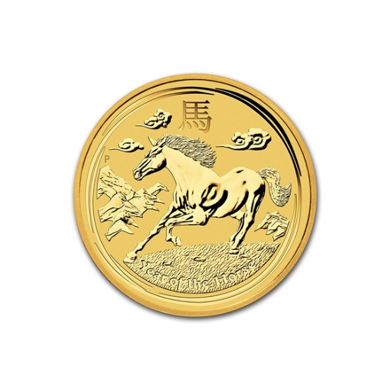 Australian Series II Lunar Gold Quarter Ounce 2014 Horse