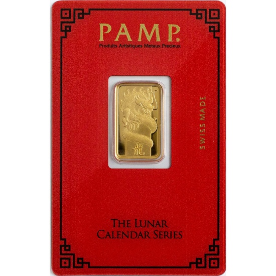 Pamp Suisse 5 Gram Gold--Year of the Dragon