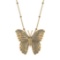 4.88 Ctw SI2/I1 Diamond 14K Yellow Gold Butterfly Necklace
