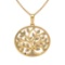 0.41 Ctw SI2/I1 Diamond 14K Yellow Gold Tree Pendant Necklace