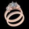 2.90 Ctw SI2/I1 Diamond Style Prong Set 14K Rose Gold Engagement /Wedding Set Ring