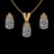 7.95 Ctw VS/SI1 Diamond 14K Yellow Gold Pendant +Earrings Necklace Set (ALL DIAMOND ARE LAB GROWN )