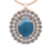 2.27 Ctw I2/I3 Aquamarine And Diamond 14K Rose Gold Necklace