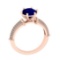 2.20 Ctw VS/SI1 Blue Sapphire And Diamond 14K Rose Gold Engagement /Wedding/Anniversary Ring