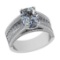 3.10 Ctw VS/SI1 Diamond 14K White Gold Engagement /Wedding Halo Ring