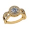 1.31 Ctw VS/SI1 Diamond Prong Set 10K Yellow Gold Engagement Halo Ring