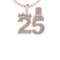 1.68 Ctw VS/SI1 Diamond Style Prong Set 14K Rose Gold Special Cheers to 25 Years Necklace ALL DIAMON