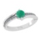 1.07 Ctw VS/SI1 Emerald And Diamond 14K White Gold Bypass Ring