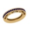 0.54 Ctw VS/SI1 Blue Sapphire And Diamond 14K Yellow Gold Filigree Band Ring