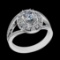 1.26 Ctw VS/SI1 Diamond 18K White Gold Engagement /Wedding Halo Ring