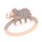 0.65 Ctw VS/SI1 Diamond 14K Rose Gold Elephant Ring