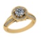 1.15 Ctw SI2/I1 Diamond 14K Yellow Gold Engagement Halo Ring
