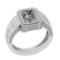 2.30 Ctw VS/SI1 Diamond Style Prong & Bezel Set 14K White Gold Engagement Halo Ring