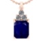 2.80 Ctw VS/SI1 Blue Sapphire And Diamond 14K Rose Gold Pendant Necklace