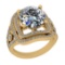 5.09 Ctw VS/SI1 Diamond 14K Yellow Gold Engagement /Wedding Halo Ring