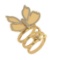 0.73 Ctw VS/SI1 Diamond 14K Yellow Gold butterfly Ring