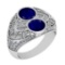5.35 Ctw VS/SI1 Blue Sapphire And Diamond 14K White Gold Engagement /Wedding/Anniversary Ring