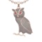 2.13 Ctw VS/SI1 Diamond 14K Rose Gold Vintage Style Owl Necklace ALL DIAMOND ARE LAB GROWN
