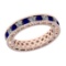 3.60 Ctw VS/SI1 Blue Sapphire And Diamond 14K Rose Gold Entity Band Ring