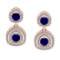 2.76 Ctw VS/SI1 Blue Sapphire And Diamond 14K Rose Gold Earrings