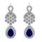 2.42 CtwVS/SI1 Blue Sapphire And Diamond 14K White Gold Earrings ( ALL DIAMOND ARE LAB GROWN )