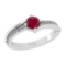 1.07 Ctw VS/SI1 Ruby And Diamond 14K White Gold Bypass Ring