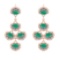 9.20 CtwVS/SI1 Emerald And Diamond 14K Rose Gold Dangling Earrings( ALL DIAMOND ARE LAB GROWN )