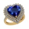 7.08 Ctw VS/SI1 Tanzanite And Diamond 14K Yellow Gold Engagement Halo Ring