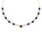 22.57 Ctw VS/SI1 Blue Sapphire And Diamond 14K Yellow Gold Necklace ALL DIAMOND ARE LAB GROWN
