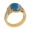 5.64 Ctw I2/I3 Aquamarine And Diamond 14K Yellow Gold Vintage Style Engagement Ring