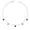 2.50 Ctw VS/SI1 Blue Sapphire And Diamond 14K White Gold Yard Necklace