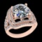 5.09 Ctw VS/SI1 Diamond 18K Rose Gold Engagement /Wedding Halo Ring