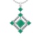 0.95 Ctw VS/SI1 Emerald And Diamond 14K Yellow Gold Pendant Necklace