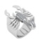 0.65 Ctw VS/SI1 Diamond 14K White Gold Creature Style Men's Ring