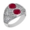 5.35 Ctw VS/SI1 Ruby And Diamond 14K White Gold Engagement /Wedding/Anniversary Ring